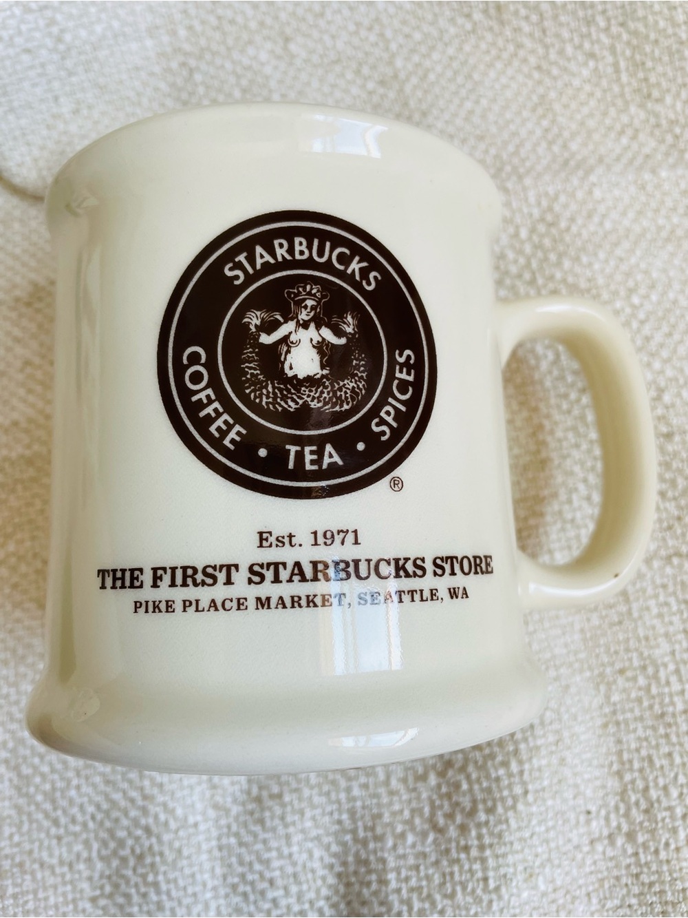 Vintage First Starbucks Store Pike Place Brown Logo Coffee Ceramic Mug - Picture 2 of 5